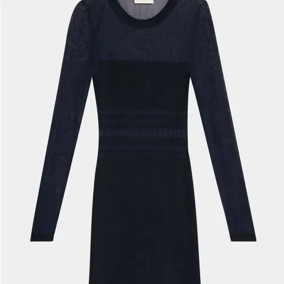 NWT Ramy Brook Corrine Bodycon Mini Dress Navy Blue Mesh Women’s XS - Picture 9 of 9